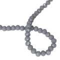 Glass bead string, faceted, rondelle, 4x5mm, light indigo, 40cm