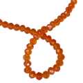 Glass bead string, faceted, rondelle, 4x5mm, mandarin AB, 40cm
