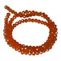 Glass bead string, faceted, rondelle, 4x5mm, mandarin AB, 40cm
