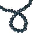 Glass bead string, faceted, rondelle, 5x6mm, midnight blue, 40cm