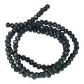 Glass bead string, faceted, rondelle, 4x5mm, midnight blue, 40cm