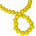 Glass bead string, faceted, rondelle, 5x6mm, yellow, 40cm
