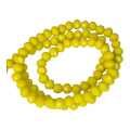 Glass bead string, faceted, rondelle, 5x6mm, yellow, 40cm