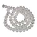 Glass bead string, faceted, rondelle, 6x8mm, clear, 40cm