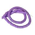Rubber bead string, discs, 1x6mm, purple, 40cm