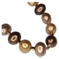 Shell pearl necklace, oval, gold, bronze, chocolate, 45cm