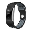 Silicone Sports Band for FitBit Charge 2 - Black & Grey (Size: Med/Large)