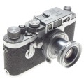 LEICA IIIg chrome 35mm rangefinder camera with 2.8/5cm Elmar 2.8 f=50mm lens kit