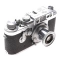 Leica IIIg camera with Elmar 3.5 f=5cm chrome coated lens 3.5/50mm Excellent