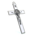 10.5cm St Benedict Crucifix - White Inlay