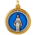 Miraculous Medal with Blue Enamel inlay - Two Tone  - 23cm diameter