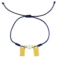 Scapular Cord Bracelet with Gold plated Medals