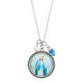 Our Lady of the Miraculous Medal Pendant with Bead Drops Necklace - 55cm chain