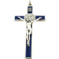 10.5cm St Benedict Crucifix - Blue Inlay