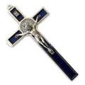 10.5cm St Benedict Crucifix - Blue Inlay