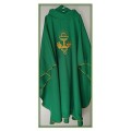 Green Chasuble & Stole with Golden enbroidered Chalice, Eucharist & Wheat