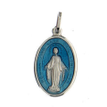 25mm Miraculous Medal with Blue enamel inlay