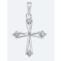 17mm Sterling silver Cross with Swarovski Crystals on ends