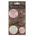 Witness pins - pink - set of 6