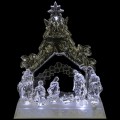 27cm Acrylic Nativity - Plays carols & Lights up