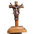 38cm Risen Lord Standing Crucifix in Kiaat