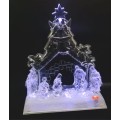 27cm Acrylic Nativity - Plays carols & Lights up