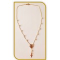 18kt Gold Filled St Benedict Pearl Rosary