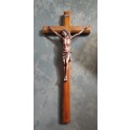 53cm Crucifix in Kiaat with Bronze Corpus