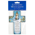 Divine Mercy Prayer Wooden Cross - 15cm
