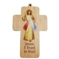 Divine Mercy Wooden Cross -  12.5cm