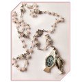 Rose Quartz Semi Precious Stone Miraculous Medal Rosary