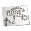 White Coral Rosary with Acrylic Roses