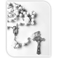 White Coral Rosary with Acrylic Roses