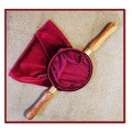 Collection Bag - Maroon with wooden handles