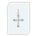 17mm Sterling silver Cross with Swarovski Crystals on ends