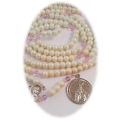 1000 Thank You's - Miraculous Rosary in Pitted White faux glass pearls