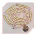 1000 Thank You's - Miraculous Rosary in Pitted White faux glass pearls