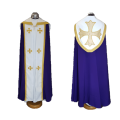 Purple Cope with White Panels - Gold Cross