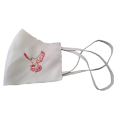White mask with Embroidered Red Dove  - Confirmation