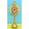 52cm - 24kt Gold Plated Monstrance with Ruby Stones