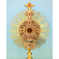 52cm - 24kt Gold Plated Monstrance with Ruby Stones