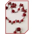 Chaplet of the Sacred Heart of Jesus - Red glass & Pom Pom - Limited Edition