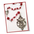Chaplet of the Sacred Heart of Jesus - Red glass & Pom Pom - Limited Edition