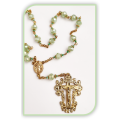 Peace Chaplet in Mint Green crystal - Gold