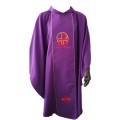 Purple Chasuble with Alpha & Omega