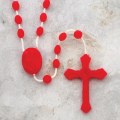 Red Plastic cord Rosary