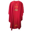 Red Chasuble with Alpha & Omega