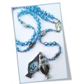 Miraculous Medal Rosary - Limited Edition - Blue Austrian Crystal Glass with MM mystery beads