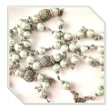 Pale Blue/Green Glass Pearl Wall Rosary