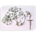 Pale Blue/Green Glass Pearl Wall Rosary